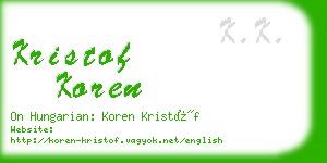 kristof koren business card